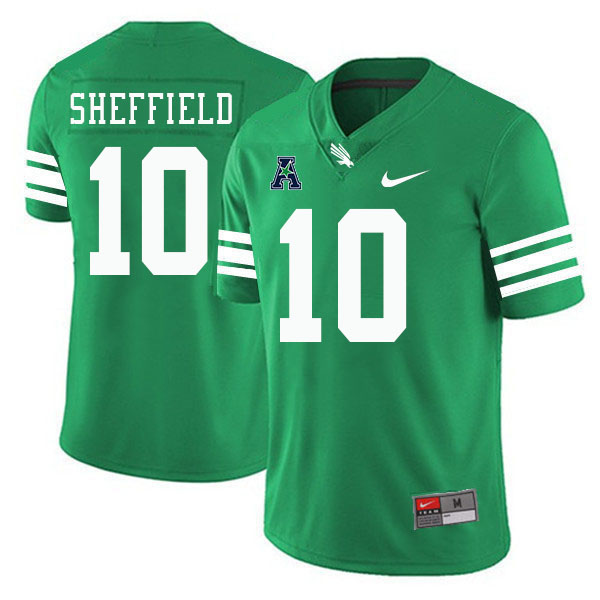 #10 DT Sheffield North Texas Mean Green College Football Jerseys Stitched-Green